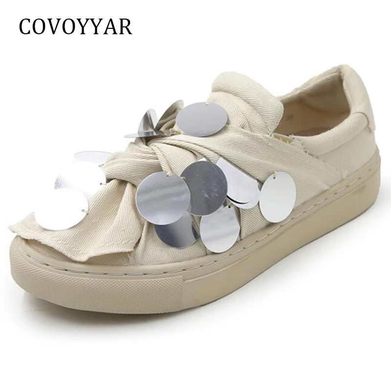 COVOYYAR/2019 г. парусиновая обувь с бантом Женская весенне осенняя модная на плоской