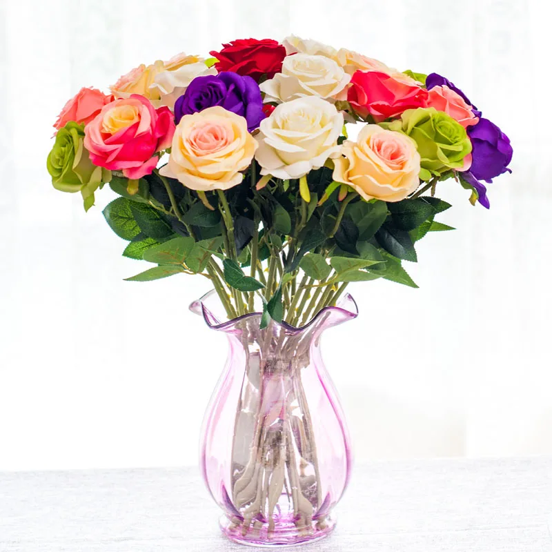 5pcs/Lot Real Touch Spring Latex Flowers Artificial Rose Bouquets for A Wedding Home Office Decor DIY Handmade Flower | Дом и сад