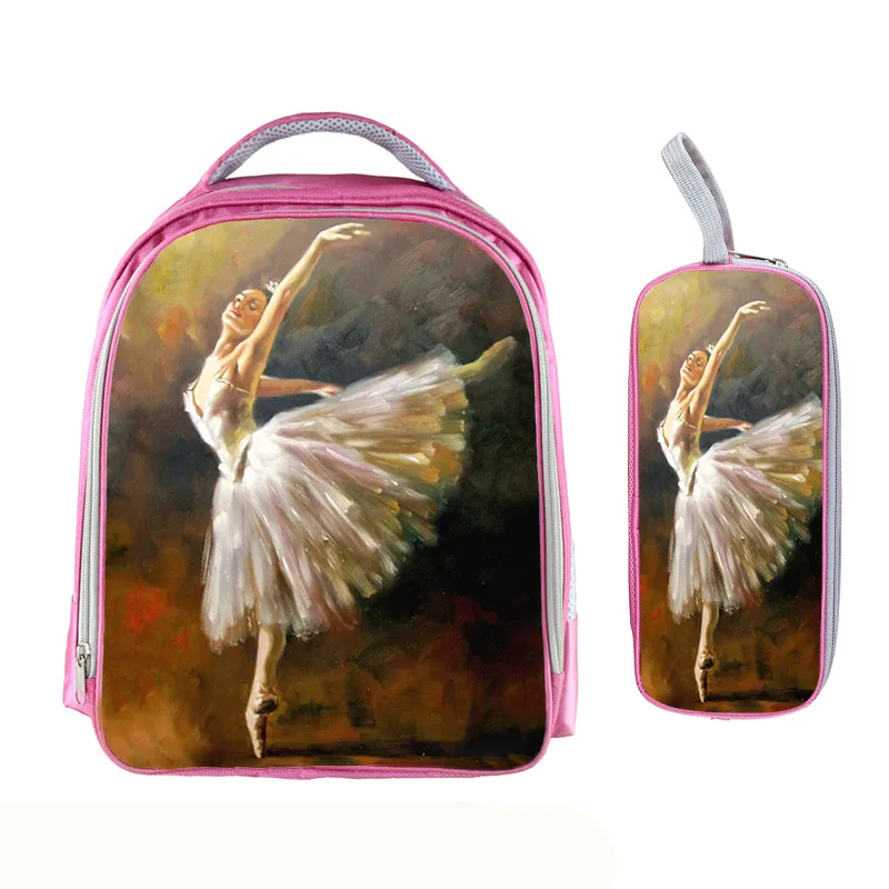 Розовый Балерина живопись книга рюкзак девушки Bookbag балетки школьные сумки детские рюкзаки для подростков девочек лучший подарок - Цвет: zh ballet02