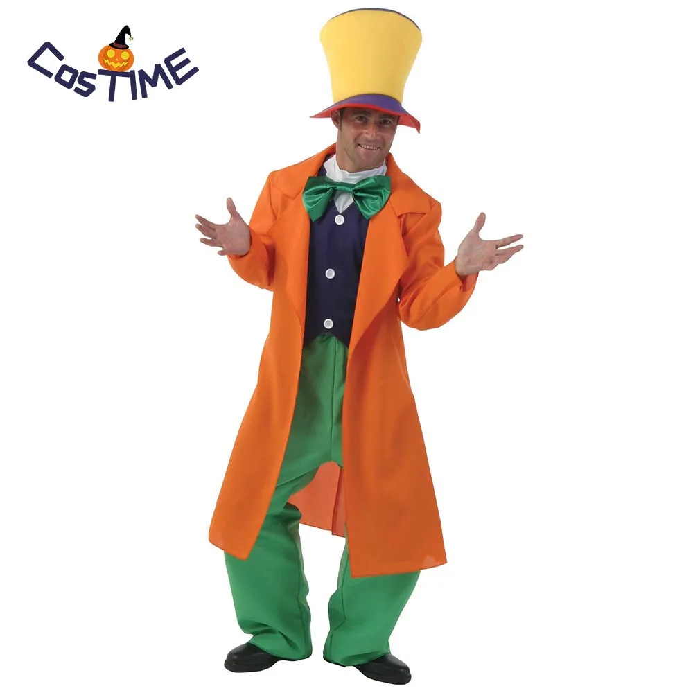 

Adult Alice In Wonderland Costume Mad Hatter Cosplay Clown Magician Halloween Carnival Party Costumes Fantasias Outfit