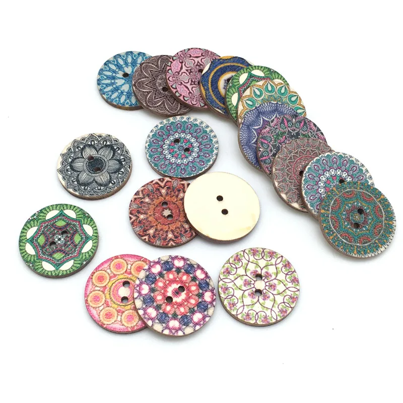 Круглые деревянные пуговицы для скрапбукинга 25 мм 50 шт.|round wooden buttons|wooden buttonsbuttons for