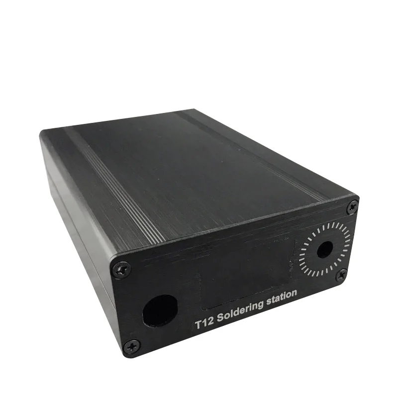 Black 110V 220V T12 цифровая паяльная станция алюминиевый сплав корпус чехол для дома OLED дисплей - Цвет: Black