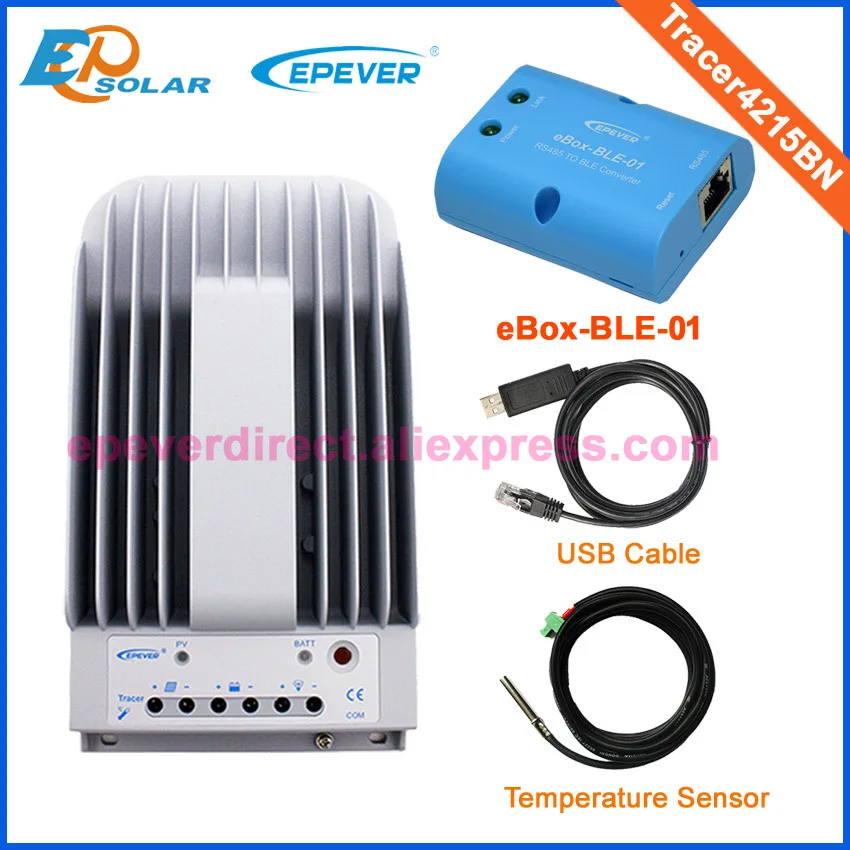 panel power charge controller Max Pv Input 150v mppt 40A Tracer4215BN+USB cable with the wifi function and temperature sensor |