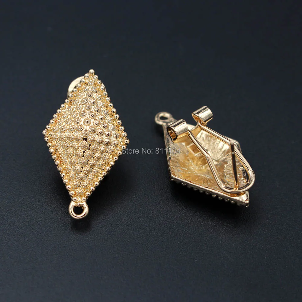 Stud Clip Earrings Post Base with Loop Hanger DIY Findings Accessories Indonesian Nigerian Congo Arab Wedding Jewelry Making |