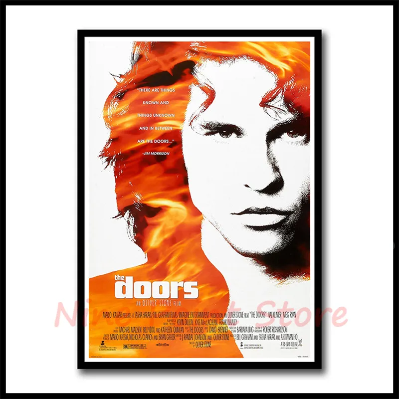 Двери, Jim Morrison, рок-группа, музыка, белая бумага с покрытием, плакаты, настенные Стикеры, домашний декор, Настенный декор, без рамки - Цвет: Синий