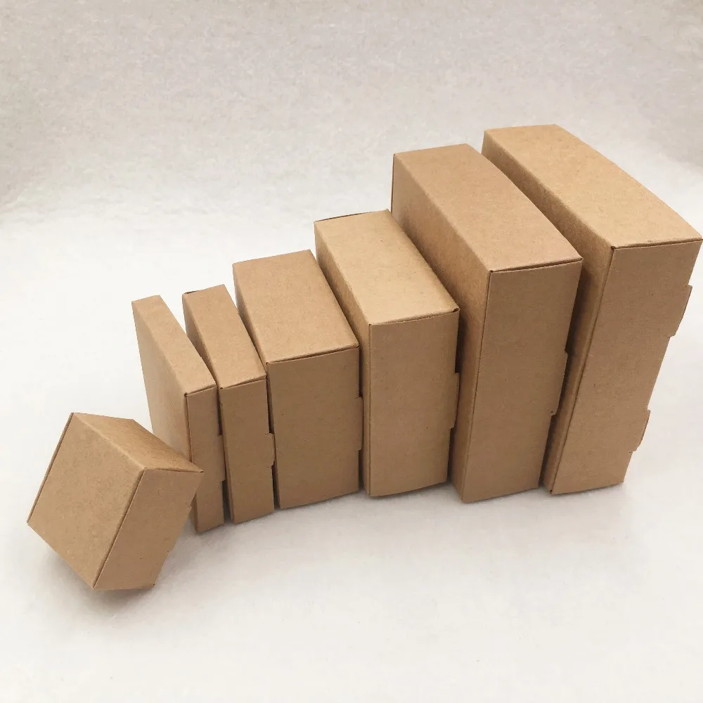 12Pcs 7 Size Brown Blank Kraft Paper Box Gift For Wedding Favors Birthday Party Candy Cookies Christmas Gifts Packing | Дом и сад