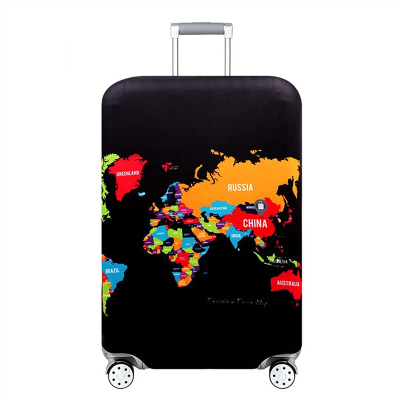 2 Luggage cover Карта мира дорожный костюм чехол защитный чехол стиль багажный чехол Аксессуары для путешествий Эластичный Чемодан пылезащитный чехол для 18'-32' - Цвет: 2 Luggage cover