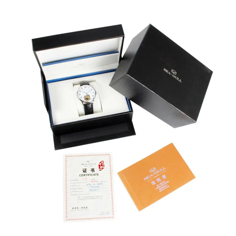 Наручные часы Seagull Tourbillon механические мужские из кожи аллигатора с оригинальным