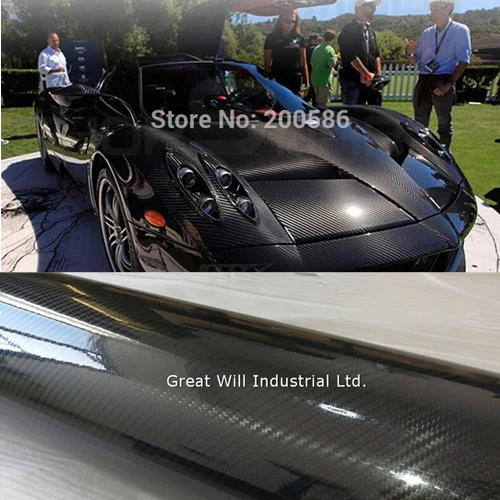 5D углеродное волокно виниловая пленка блестящая черная автомобильная с