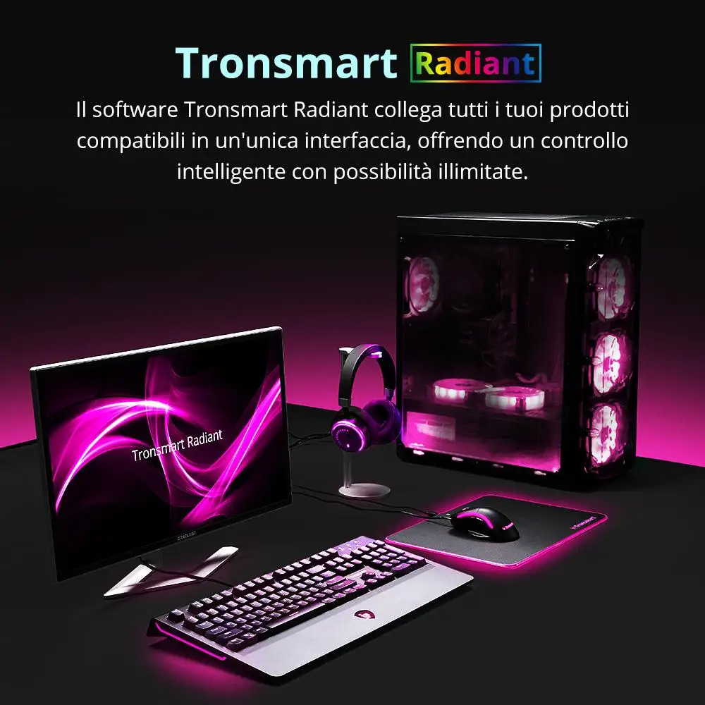 [Его запас] Механическая игровая клавиатура Tronsmart TK09R RGB с RGB подсветкой, макро, синие переключатели для геймеров-Испанская версия