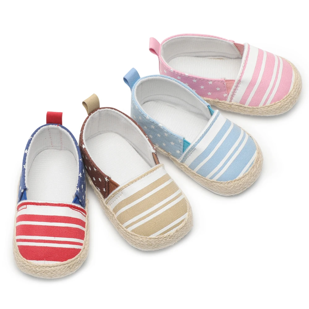 Обувь для новорожденных обувь малышей полосатые слипоны маленьких девочек сезон