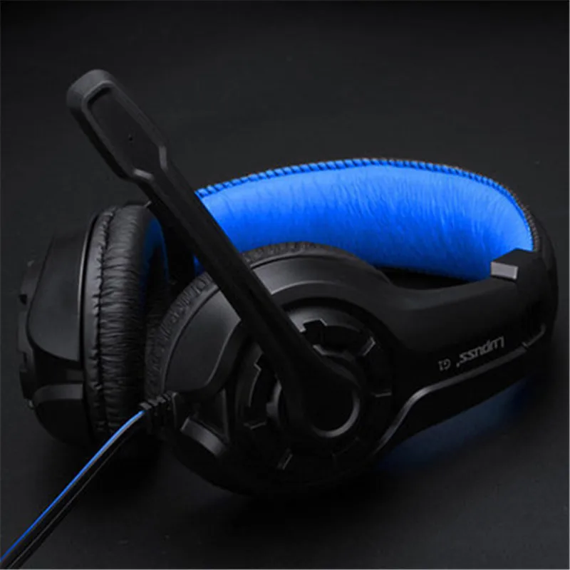 Оригинальная LPS G1 музыкальная игровая гарнитура с супер басами, шлем, аудио наушники, светильник, наушники с микрофоном для компьютера, ПК, геймера - Цвет: Синий