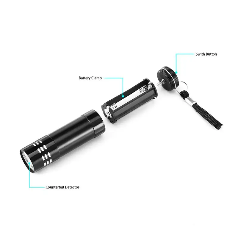 Светодиодная ультрафиолетовая лампа супер мини 9 светодиодная вспышка