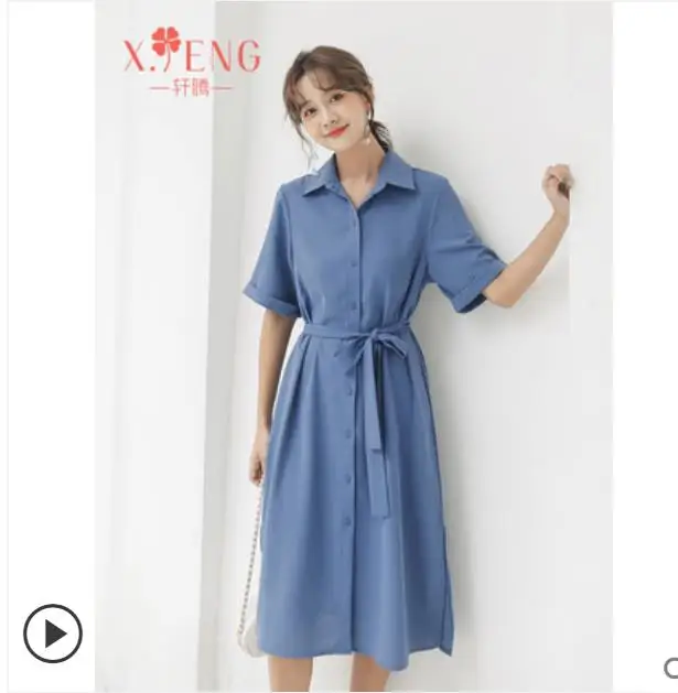 

Midlength chiffon blouses and dresses for women with short sleeves are popular in the new 2019 summer collection