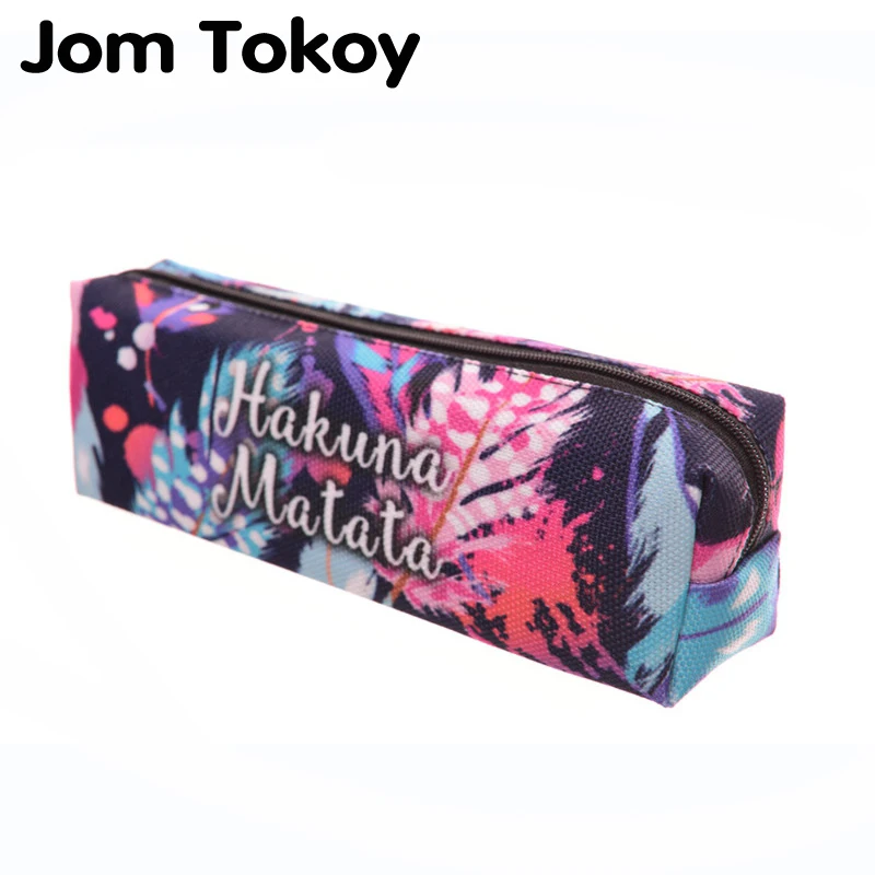 Женская косметичка с 3D принтом Jom tokoy школьная сумка карандаш перьями Hakuna matata 2019|3d