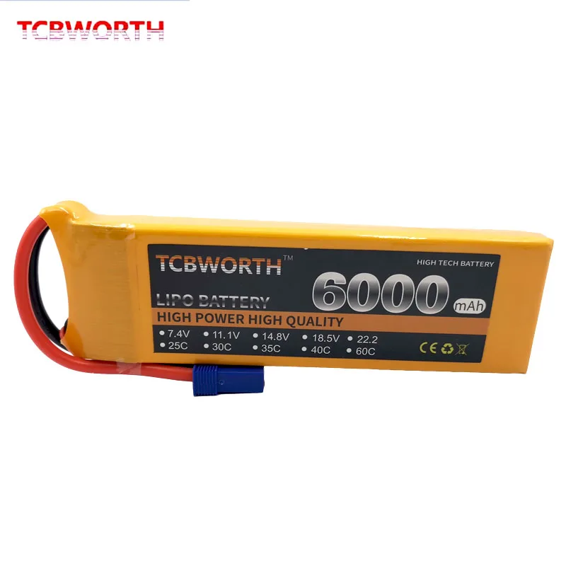 TCBWORTH 2S 7 4 в 6000 мАч 60C RC LiPo аккумулятор для радиоуправляемого самолета вертолета