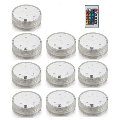 10 lights 1 remote Стеклянный Лотос кальян светодиодный светильник с пультом дистанционного управления RGB красочные водопроводные трубы chicha аксессуары Погружные Водонепроницаемые Лампы - Цвет: 10 lights 1 remote