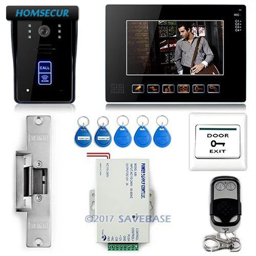 Видеодомофон HOMSECUR дверной звонок 9 дюймов система связи совместимы с RFID
