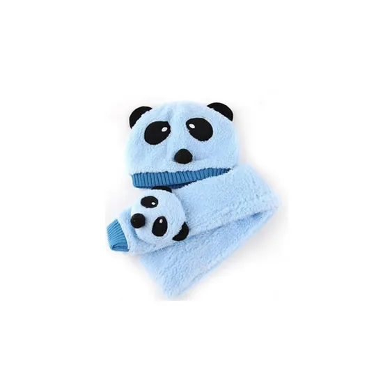 Модная шапка-панда для маленьких девочек Шапка-бини + шарф-воротник головной убор