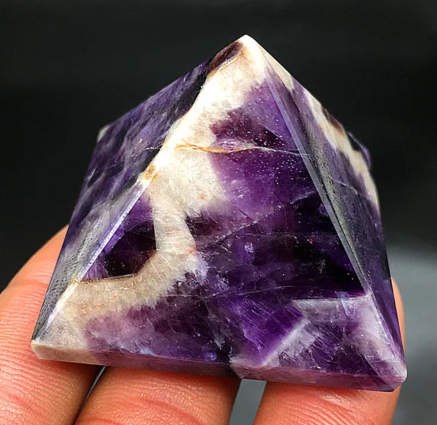 

Natural amethyst crystal pyramid point healing. Reiki gems and natural stone minerals Christmas gifts
