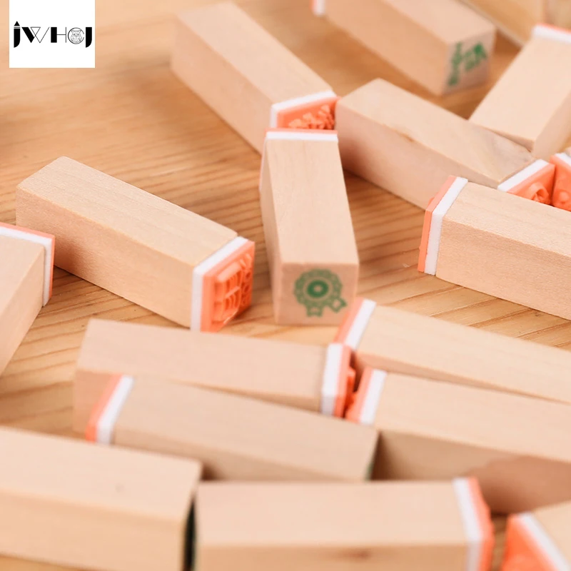 40 шт./компл. Мини милый Кот деревянный резиновый штамп подарочная коробка наборы