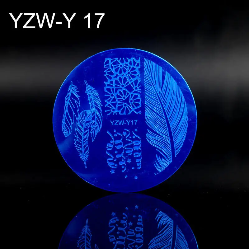 YZW-Y17 YWK Рождественская Цветочная пластина для стемпинга для нейл-арта снег Хэллоуин шаблон Маникюр Шаблон изображения фестиваль год трафарет для ногтей - Цвет: YZW-Y17