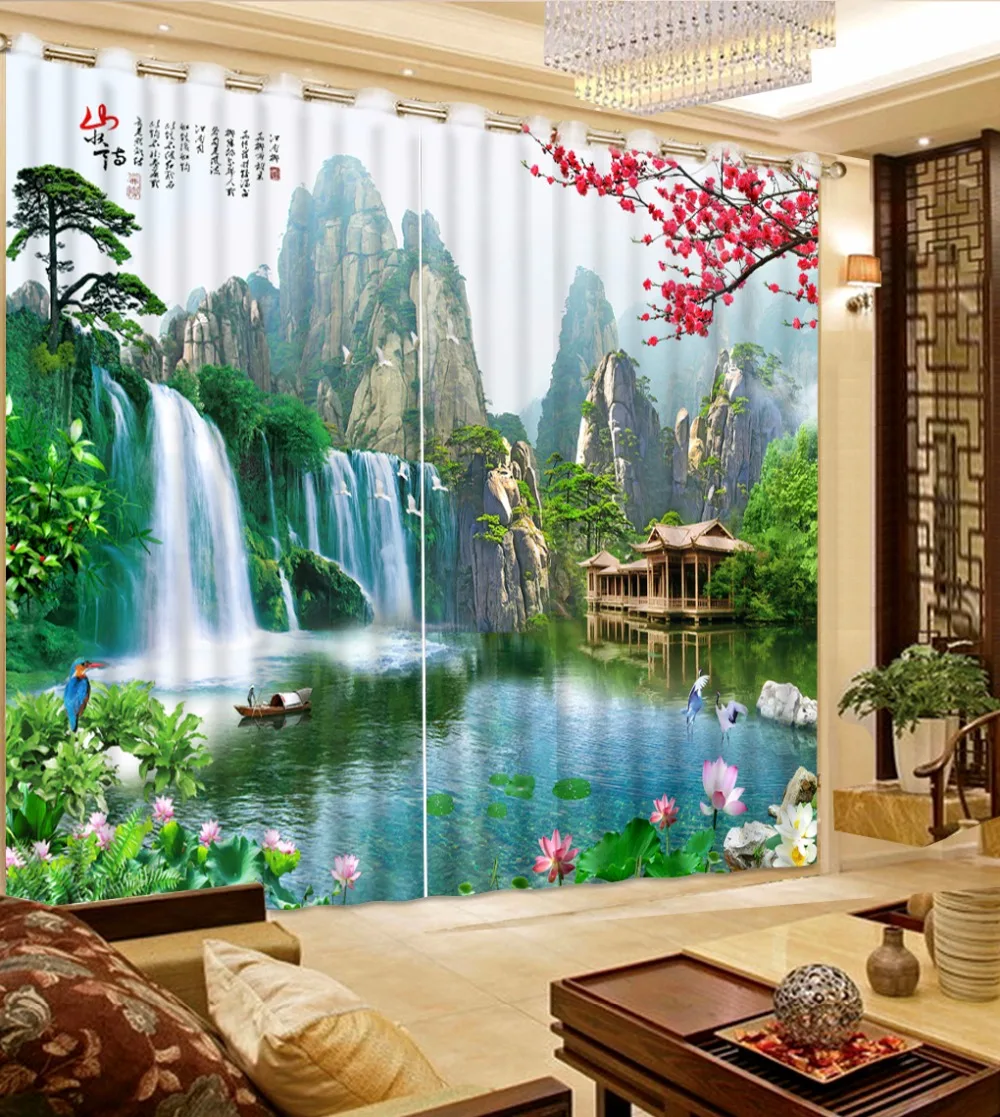 Современные занавески 3d на заказ для гостиной ландшафтный пейзаж страна чудес