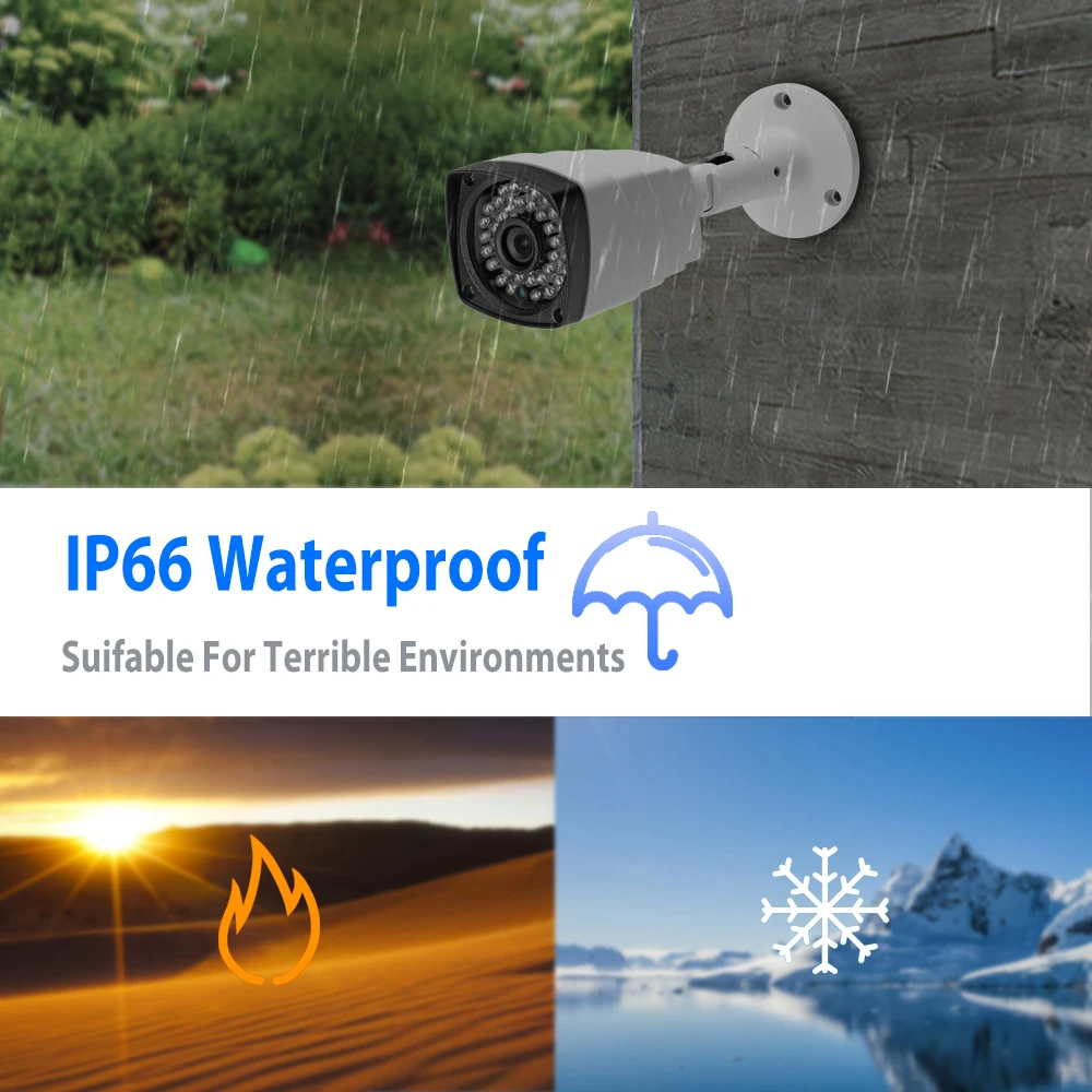 HJT H.264 IP Camera 1080P Sony IMX323 2.0MP wired P2P Waterproof Outdoor Security Onvif 2.1 IR Night Vision Surveillance | Безопасность