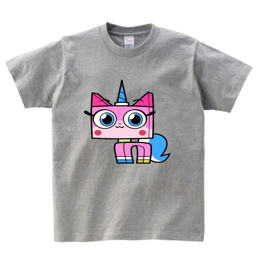 Детская позитивная футболка для мальчиков и девочек с принтом Unikitty летняя
