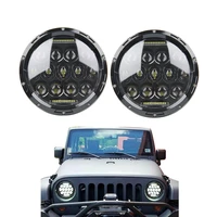 2 pcs 75w 7 inch round led headlights lamp with drl daytime running light highlow beam for je ep wr angler jk tj
