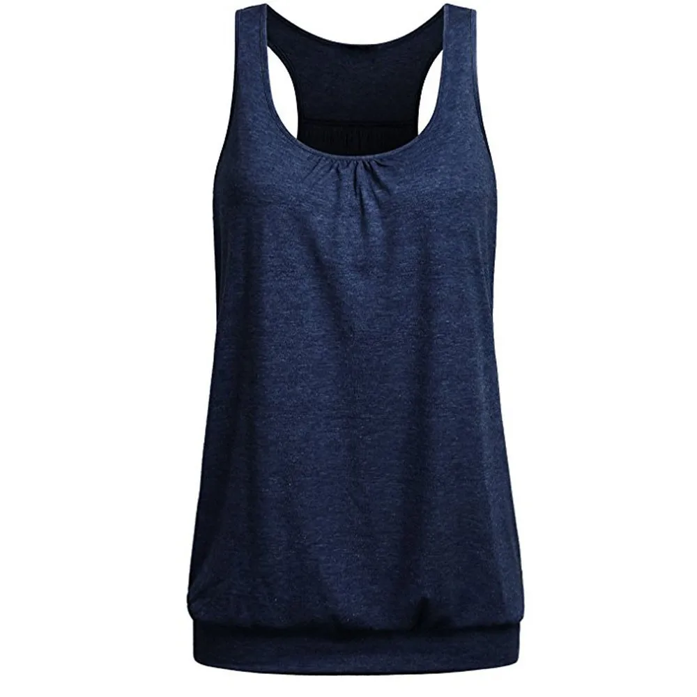 SAGACE 2019 New Fashion Casual Summer Round Neck Sleeveless Vest Top Wild Simple Solid Color Clothing Ladies |