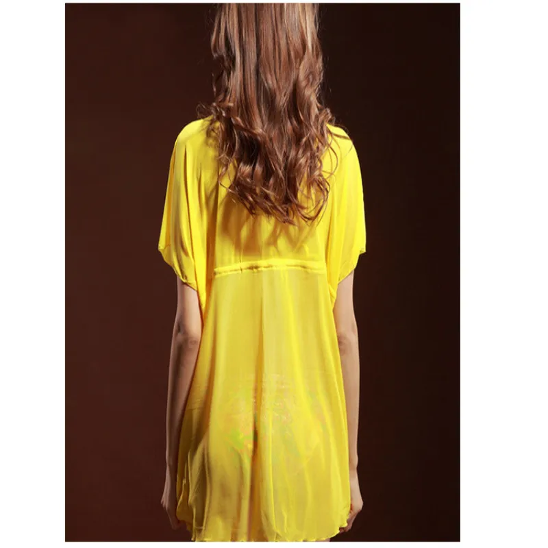 Женская пляжная одежда накидка на бикини длинное Кружевное платье кафтан лето