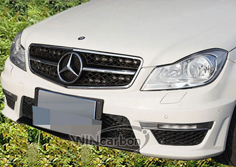 Реальные углеродного волокна Малый передний спойлер Для aftermarket BENZ W204 F/L C63 бампер