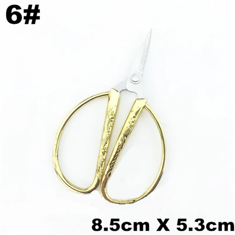 8.5cm Винтажные портновские ножницы 4 стиля из нержавеющей стали золотые швейные ножницы короткий резак Прочная высокая стальная ткань для шитья, Q - Цвет: 8.5cm