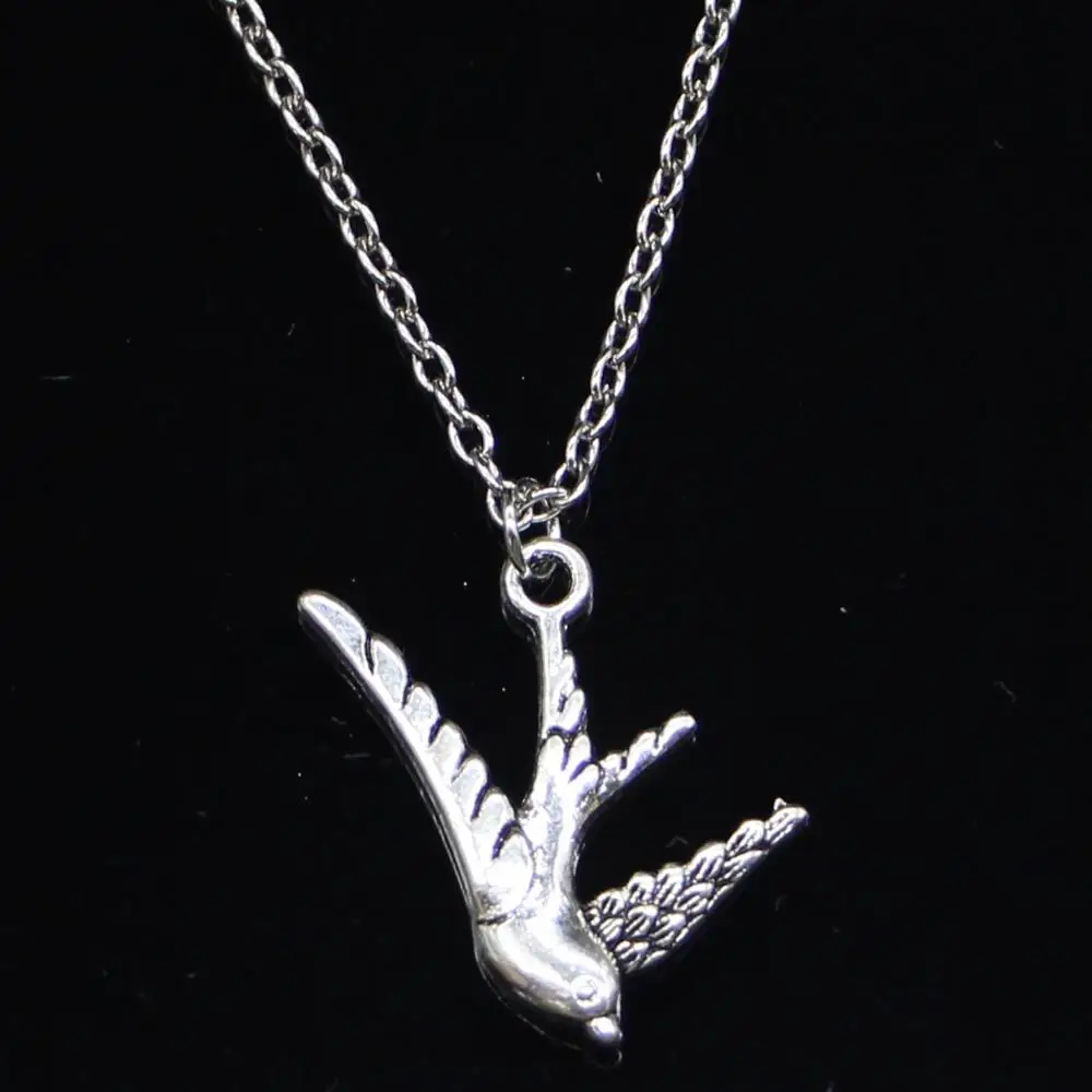 20pcs New Fashion Necklace 26x25mm flying swallow bird Pendants Short Long Women Men Colar Gift Jewelry Choker