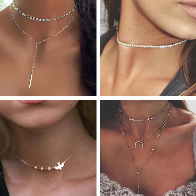 

Seblasy Bohemia Multi-Layer Moon Leaves Dreamcatcher Heart Cross Chain Pendants Necklaces for Women Birthday Gifts Jewelry Femme