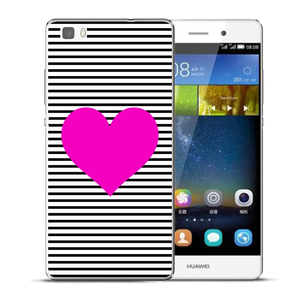 Мягкий розовый чехол из ТПУ в полоску для Huawei P8 P9 P10 P20 Lite Plus Mate 10 Pro Y5 Y6 II Y3 Y7 2017 Honor 9 6X
