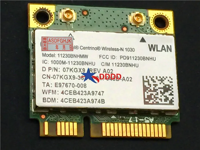 Оригинал для Dell Inspiron N5110 WiFi Беспроводная плата n1030 карта 07KGX9 7KGX9 Φ полностью