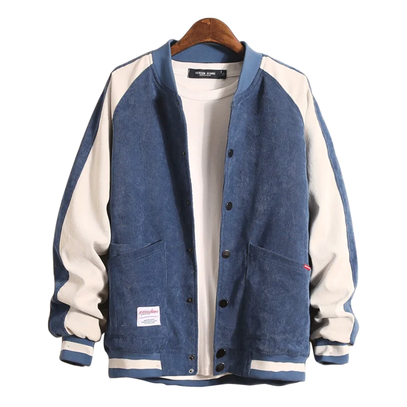 Мужская Вельветовая куртка в европейском и американском стиле однотонная с