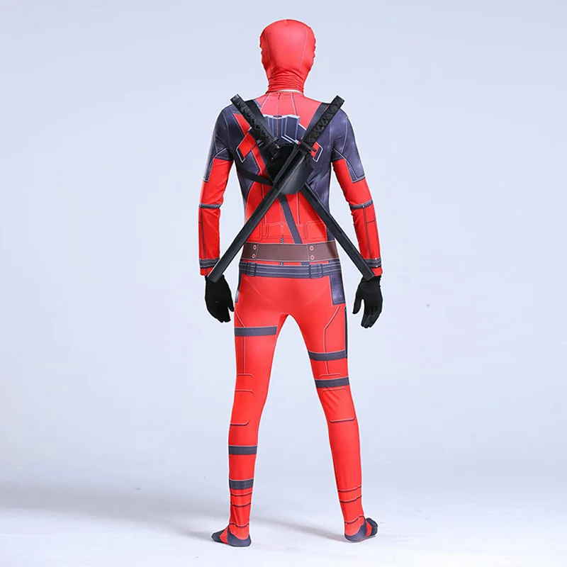 Красный Детский костюм дедпула с маской перчатки супергерой одежда для косплея