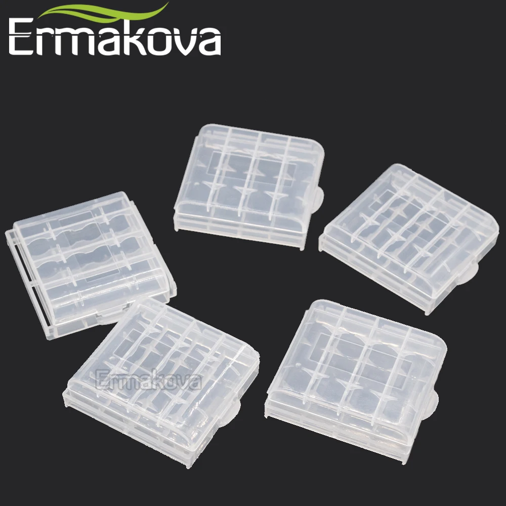 ERMAKOVA 5 шт./лот прозрачный AA AAA органайзер для аккумулятора чехол держатель