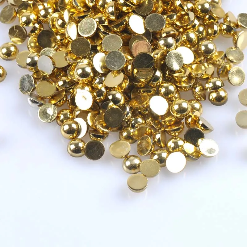 1000 шт Золото/Серебро полукруглый жемчуг с плоским основанием Кабошоны украшения