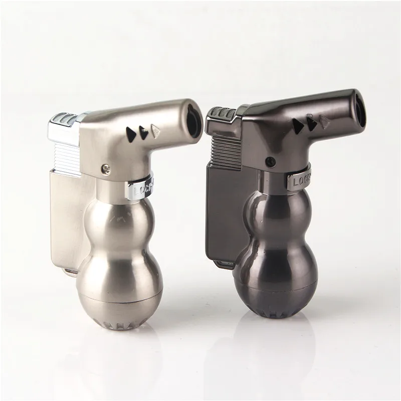 Cigarette Accessories Elbow nozzle Butane gas windproof metal lighters New style Gourd shape Big firepower torch cigar lighter | Дом и сад