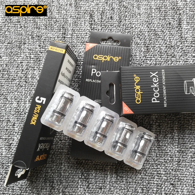 5 шт. 10 Aspire PockeX AIO катушка 0.6ohm 1.2ohm головка U техническая 316L нержавеющая сталь для Vape