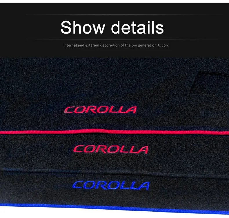 Чехол для приборной панели автомобиля Toyota Corolla, коврик для приборной панели, защита от солнца, защита от УФ-лучей, аксессуары