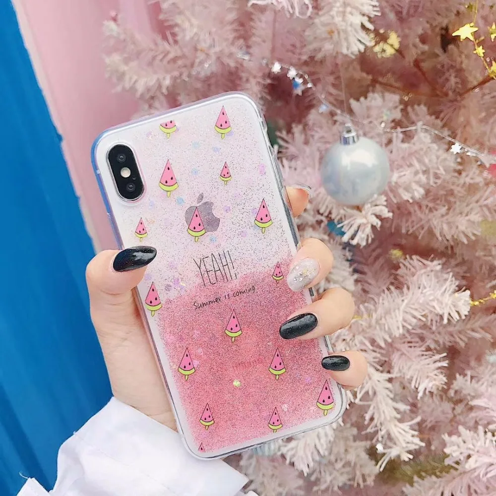 Летние модные блестящие звезды фруктов Телефон чехол для iphone 8 плюс 6 6s 7 plus x 10