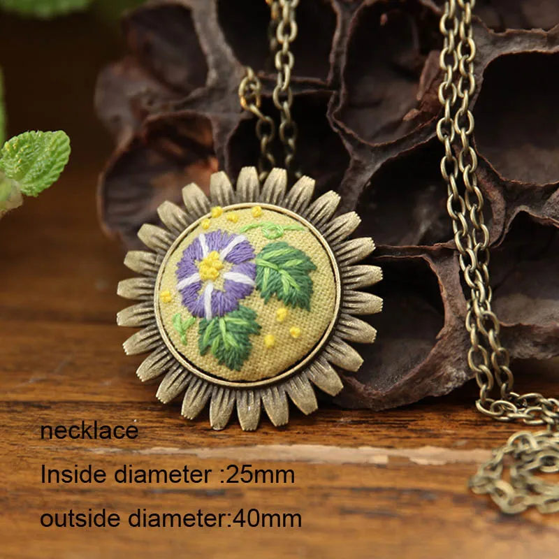 Набор для вышивки сделай сам с цветами брошь ожерелье ручной работы крестиком