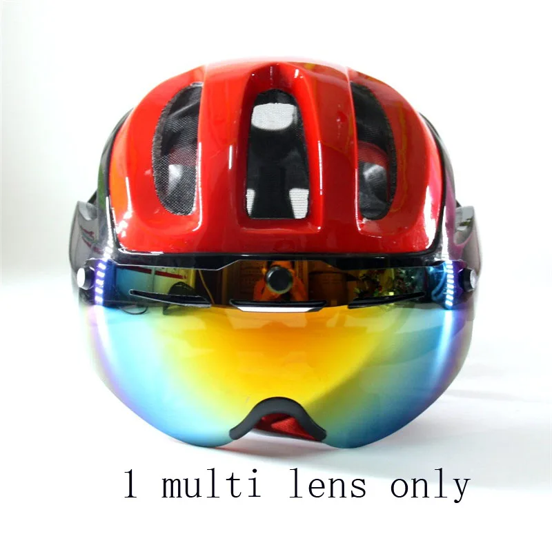 sw red multi lens Scohiro, велосипедный шлем, 3 линзы, козырек, солнцезащитные очки, MTB, горная дорога, велосипедный шлем, шлем, Cascos, Ciclismo, велосипедный шлем для взрослых - Цвет: sw red multi lens