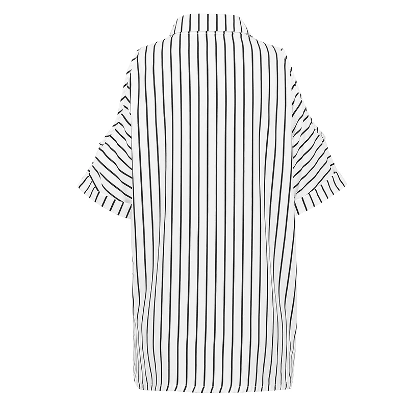 5Xl размера плюс женская одежда сексуальные женщины полосатая рубашка с открытыми