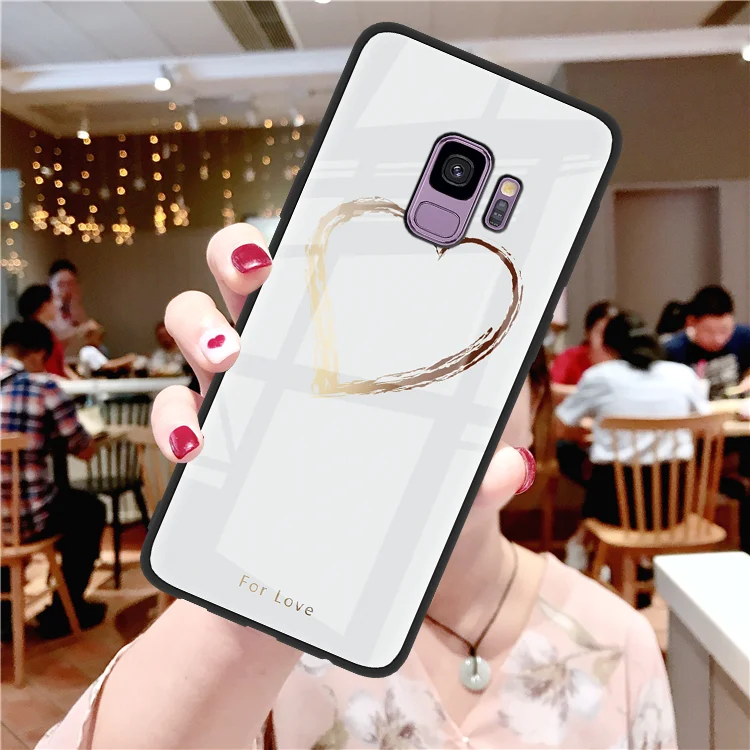 forloveb Защитная пленка из закаленного стекла чехол для Samsung Галактики S10 Note 8 9 S9 S8 плюс S10e Капа J4 J8 A7 A8 A6 плюс A50 M20 M10 J7 Prime A6s чехол - Цвет: forloveb